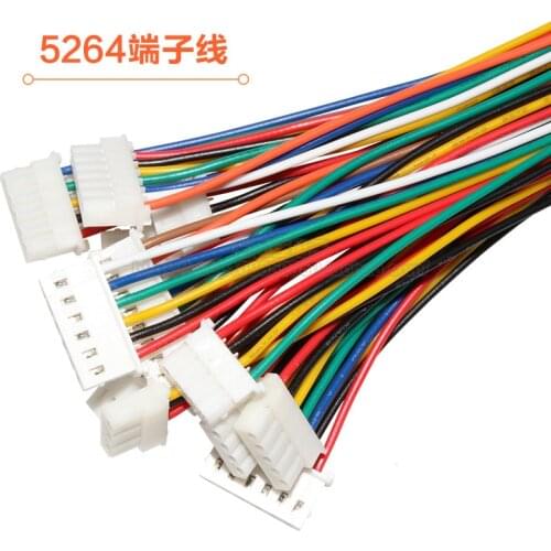 100PCS 5264 terminal line spacing 2.54mm electronic wire 26awg double head color connection wire 500MM 2p3p4p5p6p7p8p9p10p11p12p