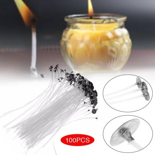 100pcs Smokeless Candle Wicks Pure Cotton Core for DIY Candle Making Accessaries Birthday Cake Festival Party Candle Decor