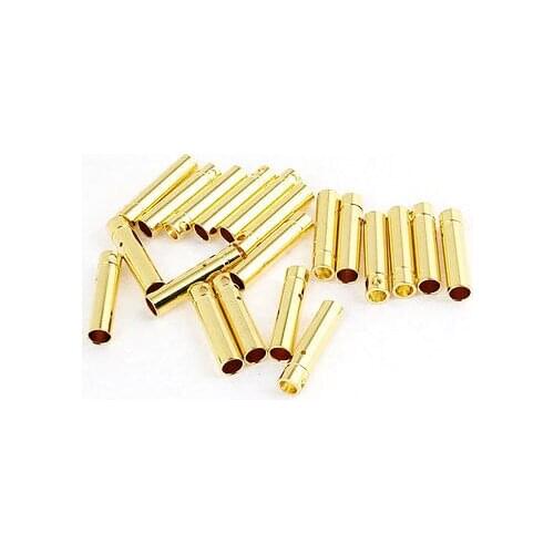 20 Pieces Gold Tone Metal Bullet Plug Female Connector 4mm