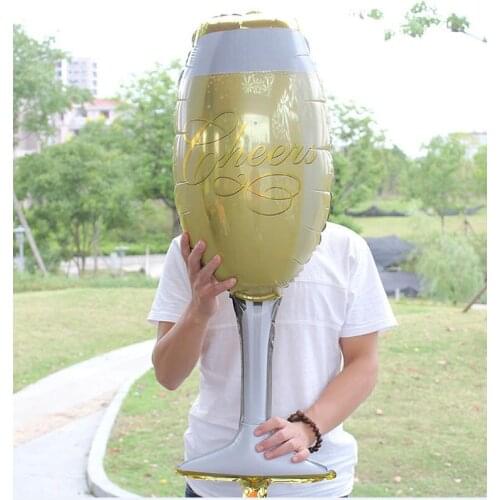 5pcs New Large champagne and wine glass mylar balloons married cup baloes wedding decoration ball event &party supplies balao