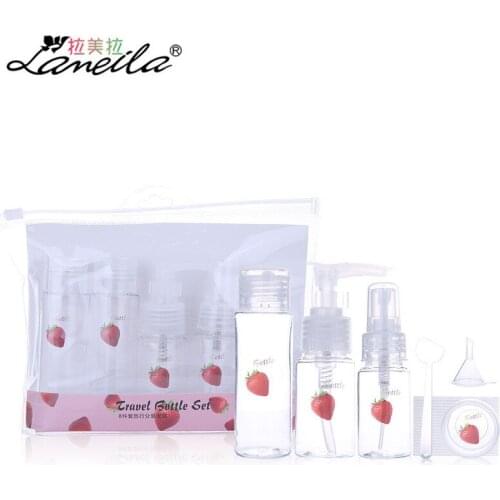8pcs/set Transparent Empty Travel Packing Bottles for Toner Cream Perfume Pump Spray Lotion Beauty Portable Cosmetic Container