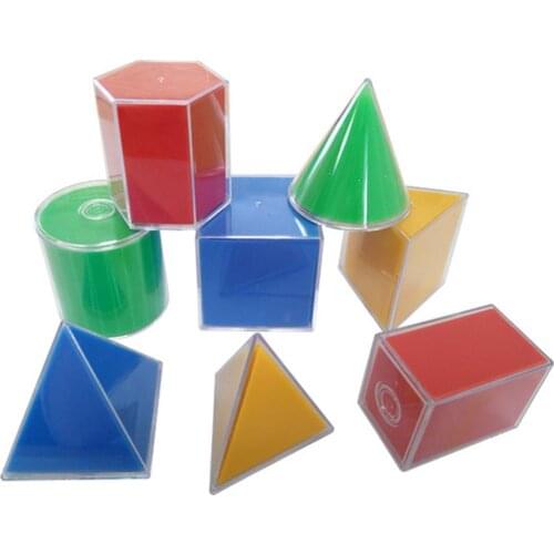 8Pcs/Set Folding Prism Cylinder Geometric Model Math Learning Resources Kids Toy Folding Three Dimensional Teaching Aids Hollow
