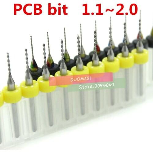 Free Shipping New 10PCS 1.1mm to 2.0mm Drill PCB Print Circuit Board Bits,PCB CNC Bits Milling Machine,mini bits