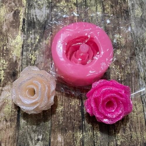 Shiny Handmade Epoxy Resin Mold Rose Flower Straws Topper Casting Silicone Mould X6HE