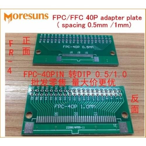 Fast Free Ship 20pcs/lot FPC 40p Adapter Plate FFC turn 2.54 DIP TFT LCD socket 1mm 0.5mm Spacing double-sided PCB Pinboard