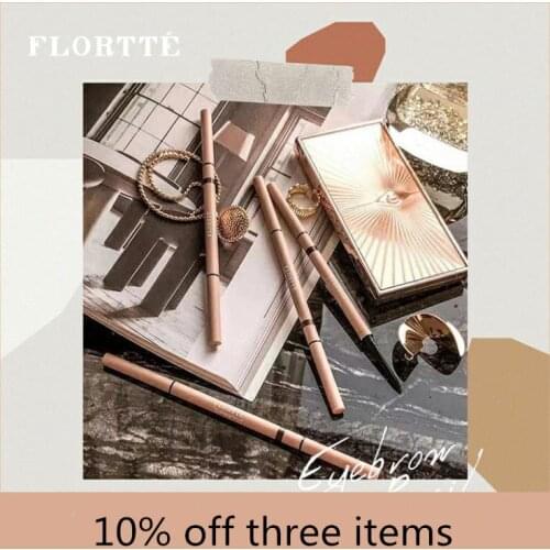 Flortte Double-head Superfine Eyebrow Pencil Waterproof and Smudge-proof Long-lasting Eyebrow Makeup Easy to Color Cosmetic