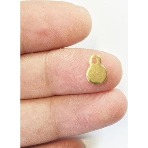 Eruifa 20pcs 7mm Iron Finding Dangling Round DIY Charms Pendant silver and Gold Jewelry handmade DIY 2 colors