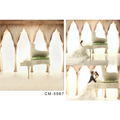 Photographic Backdrops 5x7 Elegant Sweet Background Paino Bright Hall Wedding Photo Shoot Real Professional Backdrops for Studio