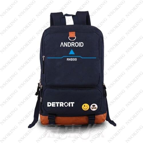 Game Detroit: Become Human cosplay Backpack Canvas Student blue Schoolbag unisex Travel Bags