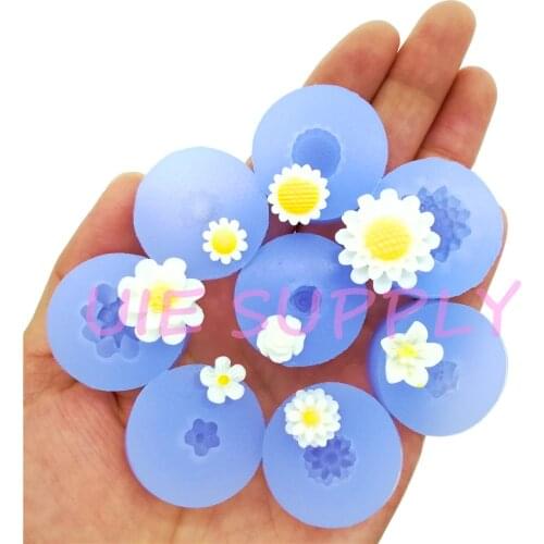 HYL480U - HYL487U 8.2mm - 20.2mm Small Flower Silicone Mold Fondant Cake Decoration Nail Resin Clay Art Earrings Necklace DIY
