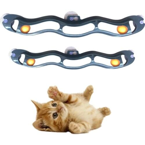 Puzzle Cat Toys Interactive Ball Track Window Sucker Toys For Cats Ball Scratcher Cats Products For Pets Kitten Toys Pet Supplie