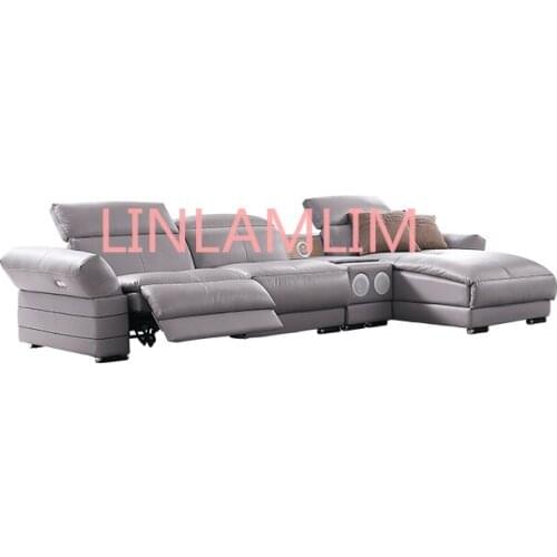 Living Room Sofa set real genuine leather sofas salon couch electric recliner L sofa cama speaker air cleaner puff asiento mueb