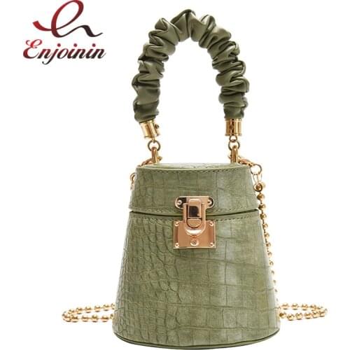 Crocodile Pattern Small Bucket Bag Crossbody Bags for Women 2021 Fashion Purses and Handbags Luxury Female Designer Bag Brand
