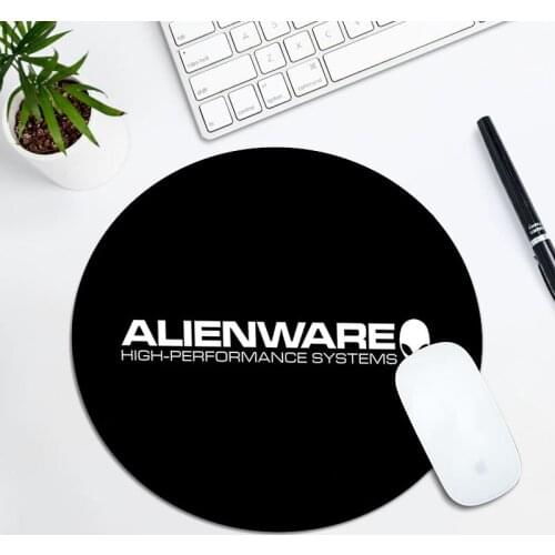 Small Circular Mousepad With Peripheral Device Logo of ALIENWARE Kawaii Mouse Pad Gamer Gaming Keyboard PC Gamer Cabinet Deskpad