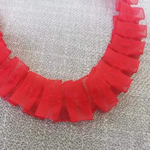 Latest Guipure Lace Trim Material 3cm Pleated Mesh Black Lace Fabric Sewing Accessories Trimmings For Clothing dentelle LX52