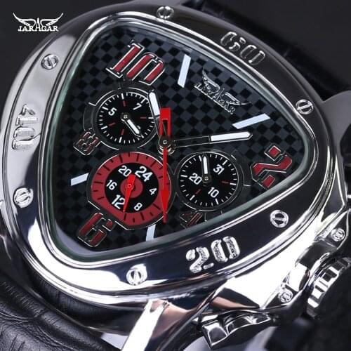 Original JARAGAR Men Watch Triangle Big Dial Luxury Famous Brand Watches Waterproof Men Clock Stainless Steel Wristwatch