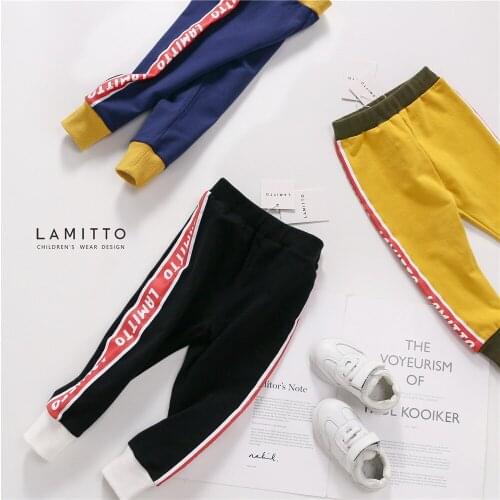 Tonytaobaby Autumn Clothes New Childrens Clothing English Printed Pants Kids Pants Toddler Girl Pants Boy Pants