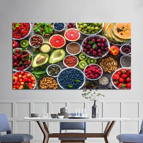 RELIABLI ART Home Kitchen Wall Posters Vegetables and Fruits Picture Canvas Paintings For Living Room Decoration Prints No Frame