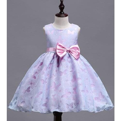 Girls Dress 2020 New Embroidery Flower Beading Gauzze Dresses For Girls Children Clothing Fashion Baby Party O Neck Dress 2-10Y