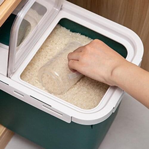 50% Dropshipping!!Cereal storage box wheeled design high ceiling PP home food organizer