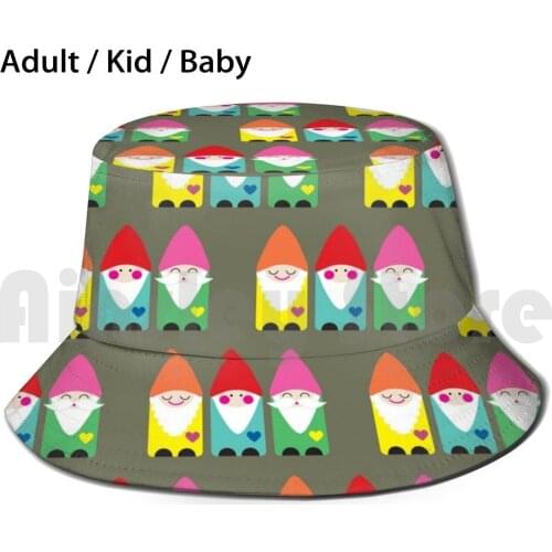 Garden Gnomes Sun Hat Foldable UV Protection Gnomes Gnome Elf Dwarf Heart Love Moustache Beard