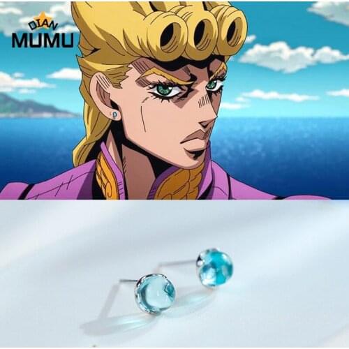 New Anime JoJos Bizarre Adventure Cosplay Earrings Giorno Giovanna Cosplay Eardrop Earring Ladybird For Women Men Jewelry