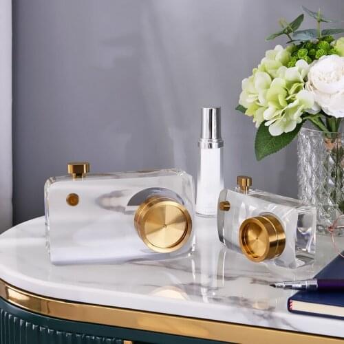 Modern Creative Camera Soft Decor Ornaments Crystal Glass Ornaments Crafts Study Desktop Model Room Hotel Office Furnishings