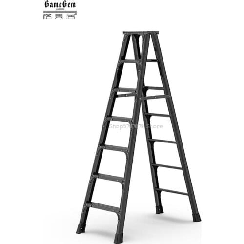 Miter Ladder Aluminum Alloy Ladder Household Thickened Folding Indoor Multi-functional Double Side Engineering Ladder 2m 7 Step