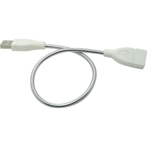 Desk USB Lamp Power Cable Extension Cord Flexible Metal Hose USB Desk Light Cable Cord Serpentine tube Lighting Accessories 28cm