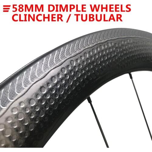 Bike Dimple Wheels U Shape 25mm Width Carbon Bicycle Clincher Dimple Special Braking Surface Carbon 404 58mm Dimple Wheels