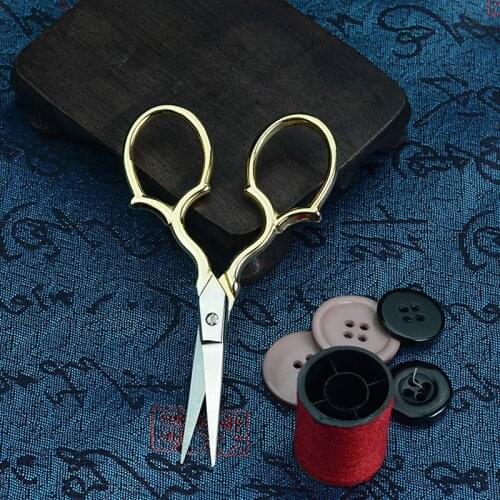 ZOTOONE Vintage Glod Sewing Scissors Fabric Cloth Cutter Gold Big Ben Scissors Tailor Zig Zag Cutter Embroidery Antique Craft E