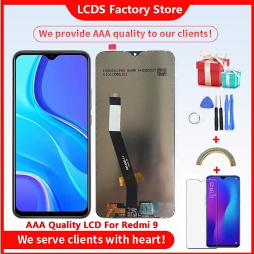 Grade AAA Quality LCD For Xiaomi Redmi 9 LCD With Frame LCD Display Screen For Xiaomi Redmi 9 Screen LCD 10-Touch 2340*1080 FHD