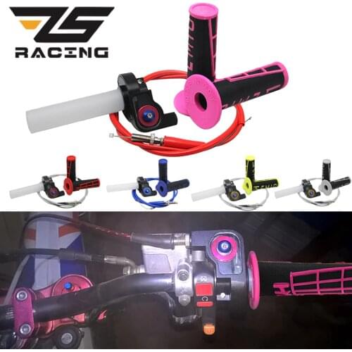 ZS Racing 22mm 7/8" Turn Quick Action Throttle Grips & Throttle Cable & Handle Grips for Honda CRF 50 110 230 for KTM DUKE EXC