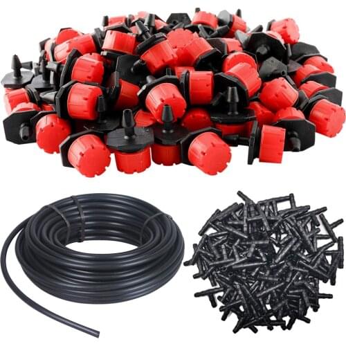 1/4" Hose Micro Drip Irrigation System 4/7mm Hose Watering Sprinkler Adjustable Dripper Tee Connector For Garden Planting Tools