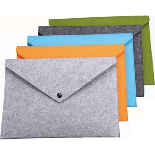 1PC Simple Solid A4 Big Capacity Document Bag Business Briefcase File Folders Chemical Felt Filing Products Student Gifts