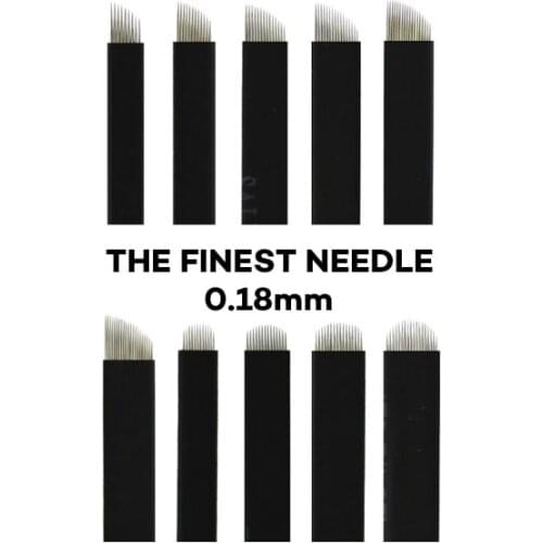 100pcs 0.18mm Black Tebori Blade Needle U Shape 12 pin 18 pin Blades Eyebrow Tattoo Needles For dermografo micropigmentacion
