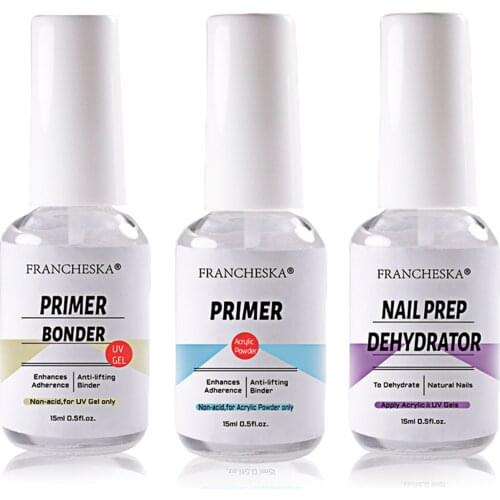 3pcs 45ml Nail Dehydrator And Nail Primer Bonder Nail Protein Bond Superior Bonding Primer Nail Prep Dehydrator Acid Feasible