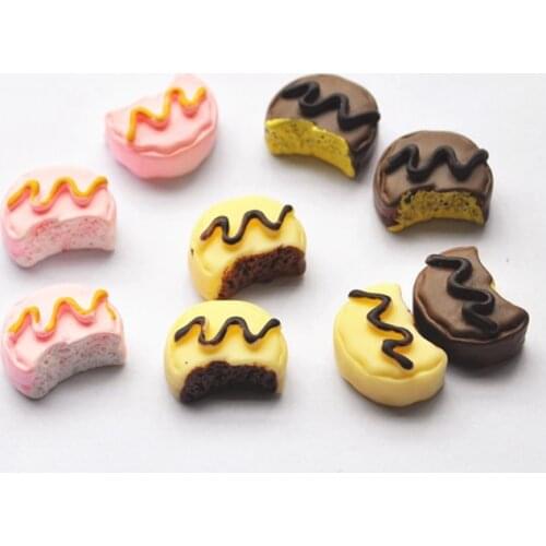 30pcs Crafts For Diy Decoration Flat Back Cabochon Resin Food Cute Dessert Cake