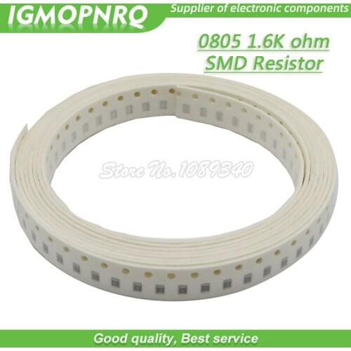 300pcs 0805 SMD Resistor 1.6K ohm Chip Resistor 1/8W 1.6K 1K6 ohms 0805-1.6K