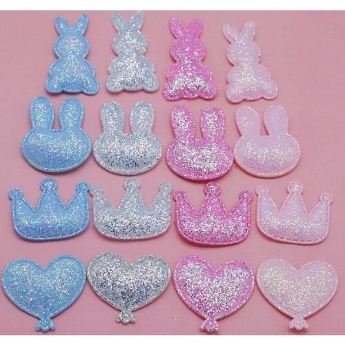 40pcs/lot Rabbit Pads Patches Appliques for Craft Clothes Sewing Supplies DIY Hair Clip Accessories