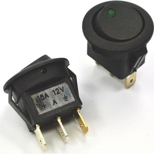 5Pcs/Set ON/OFF 12V Round Rocker Dot Switch Waterproof LED Light Luminescence Toggle Switches