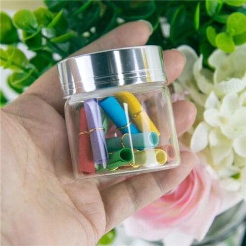 50ml Cute Glass Bottles Silver Screw Cap Glass Crafts Transparent Bottles For Sand Candy Gift Jars Decorate 24pcs Free Shipping