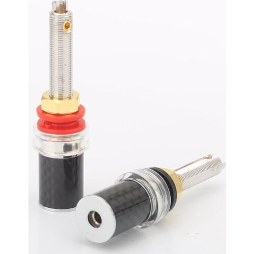 Audiocrast 8pcs Carbon Fiber Rhodium Plated Speaker Terminal Binding Post