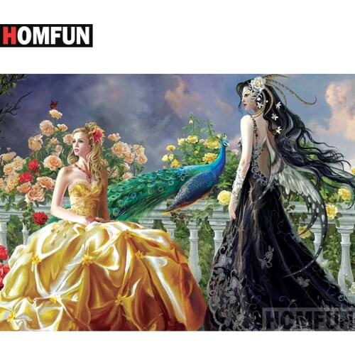 HOMFUN Full Square/Round Drill 5D DIY Diamond Painting "Beautiful peacock" Embroidery Cross Stitch 3D Home Decor Gift A12594