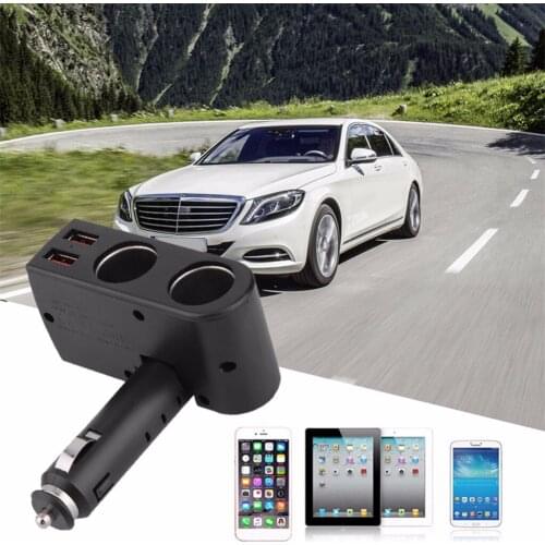Auto Cigarette Lighter Adapter Car Splitter Power Adapter USB Vehicle charger Socket For IPhone IPad Phone DVR GPS Universal