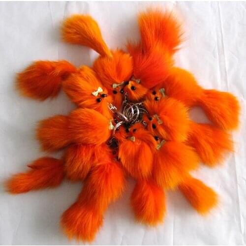 Free Shipping 9 colors real fox fur fox for keychain or decoration gift