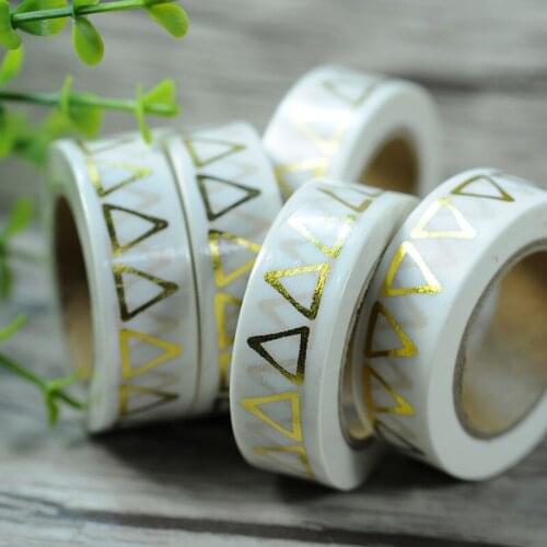 Free shipping halloween golden foil stamping washi paper tape/golden triangle washi tape 15mm*10m