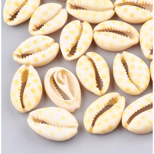 200PCS Charms Natural See Bead Printed Cowrie Shell Beads Undrilled for Jewelry Making DIY Accessories