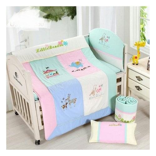 Baby Bedding Sets 100*120 cm 100% cotton baby 7 pieces bedding sets bumper+sheet quality whole sale hot new 2017 good price 2016