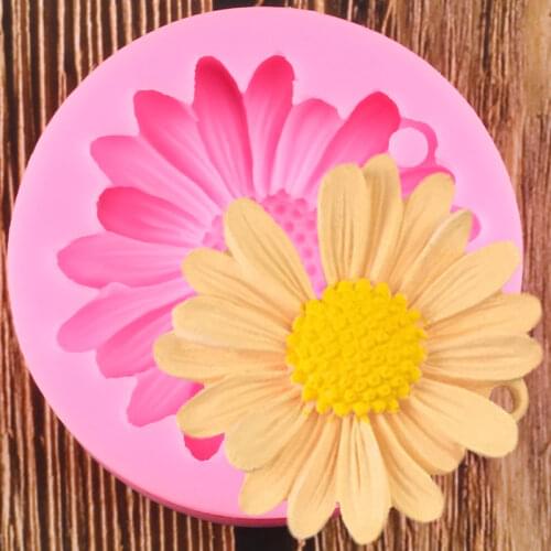 Daisy Silicone Molds Flower Fondant Cake Decorating Tools Cupcake Topper Candy Polymer Clay Mold Chocolate Gumpaste Moulds